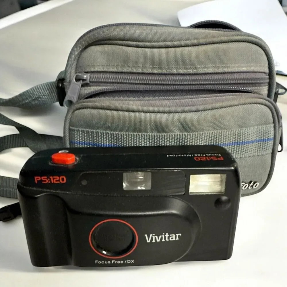 Vivitar PS:120 35mm Point & Shoot Film Camera - Vintage + Profioto Carry‎ Case